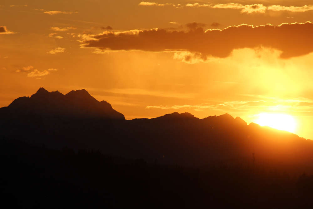 Sunset behind the Olympics in Kitsap County, Washington